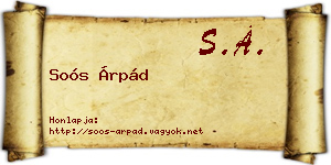 Soós Árpád névjegykártya