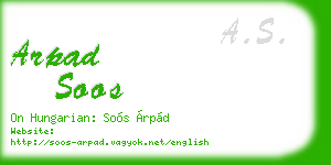 arpad soos business card