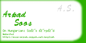 arpad soos business card